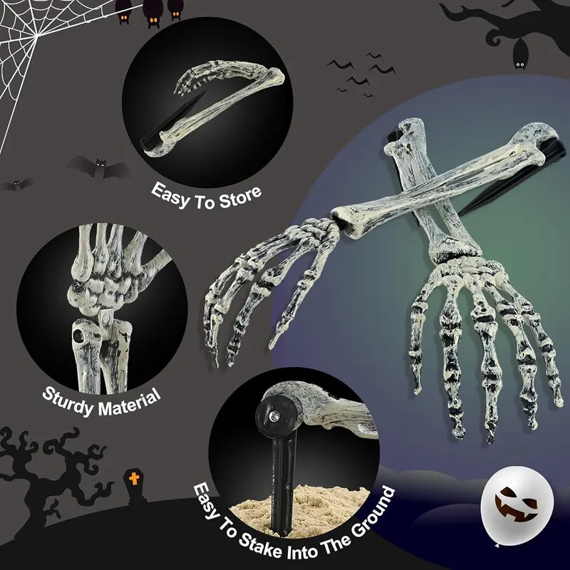 10 Skeleton Hand Yard Stakes, view 3