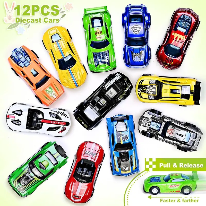 12 Easter Eggs Filled with Die-Cast Racing Cars, view 3