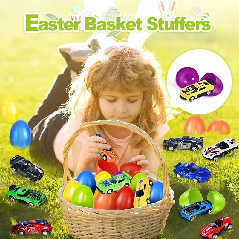12 Easter Eggs Filled with Die-Cast Racing Cars, view 4