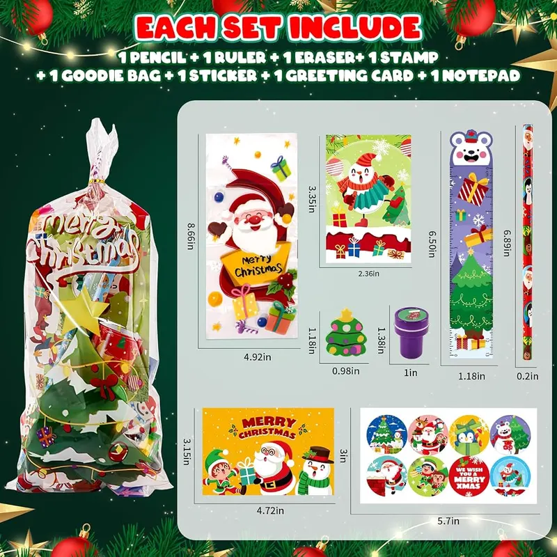 192-Piece Christmas Classroom Stationery Gift Set, view 2
