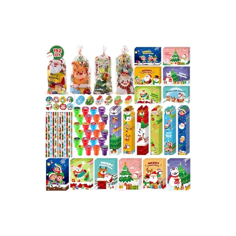 192-Piece Christmas Classroom Stationery Gift Set
