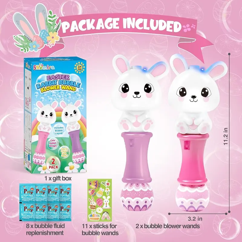 2 Light-Up Bunny Bubble Blowers, view 2