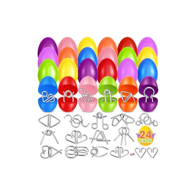 24 Easter Eggs Filled with Metal Brain Teasers
