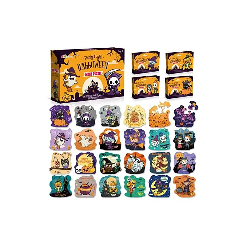 24 Halloween Mini Jigsaw Puzzles