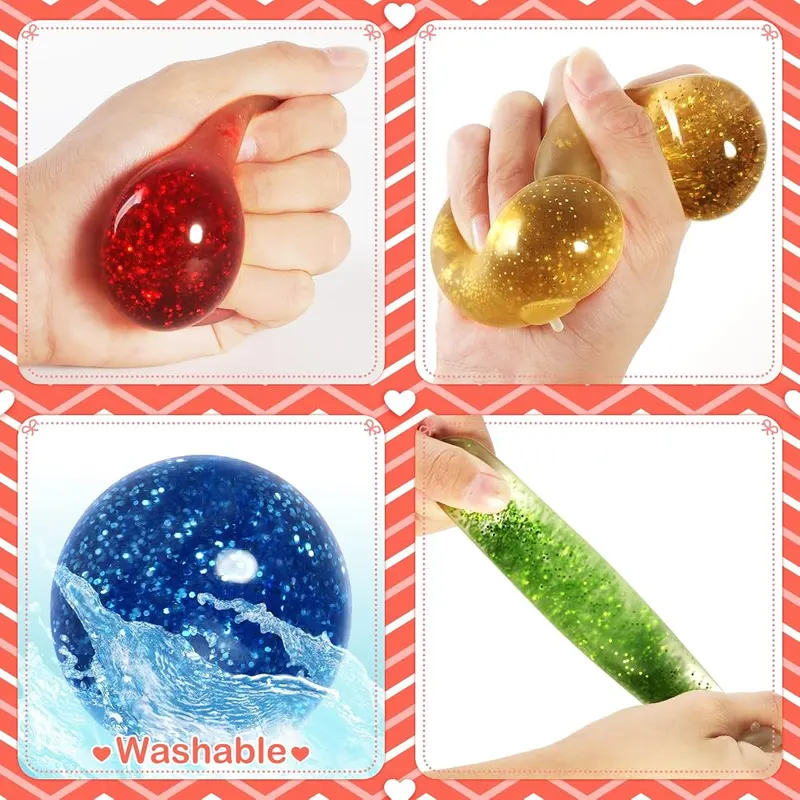 24 Valentine Cards with Glitter Squeeze Balls, view 3