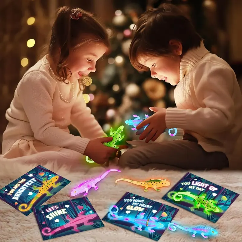 24 Valentine Cards with Glow Lizards, Classroom Cards, view 4