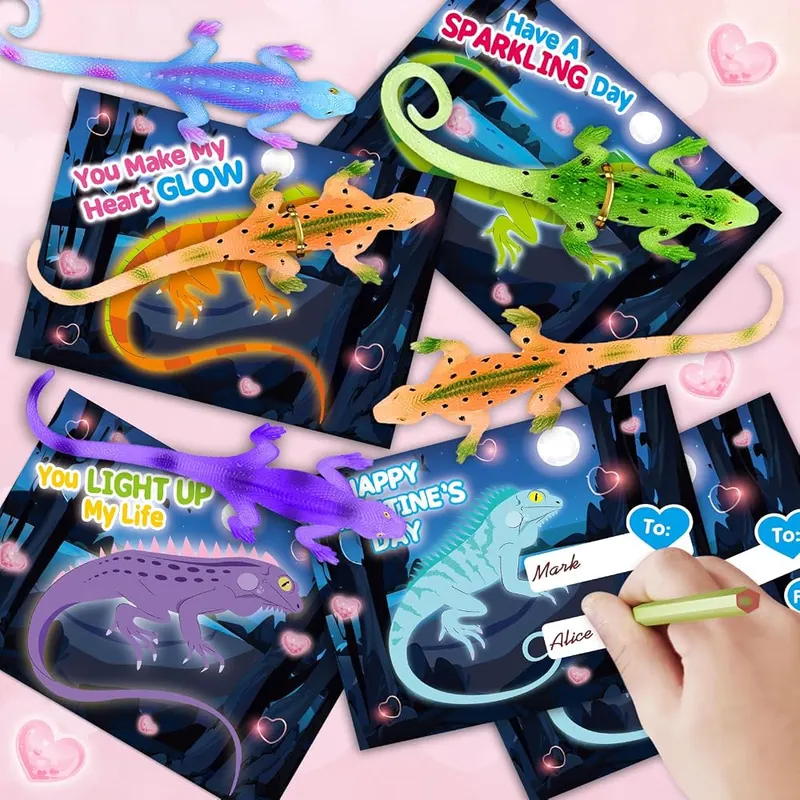 24 Valentine Cards with Glow Lizards, view 4