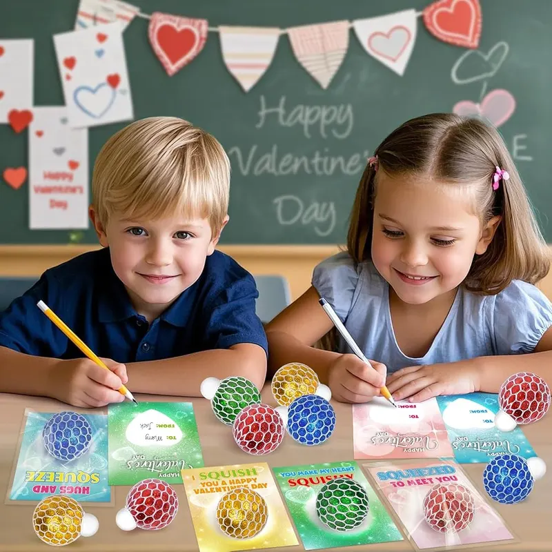 24 Valentine Cards with Mesh Squeeze Balls, view 4