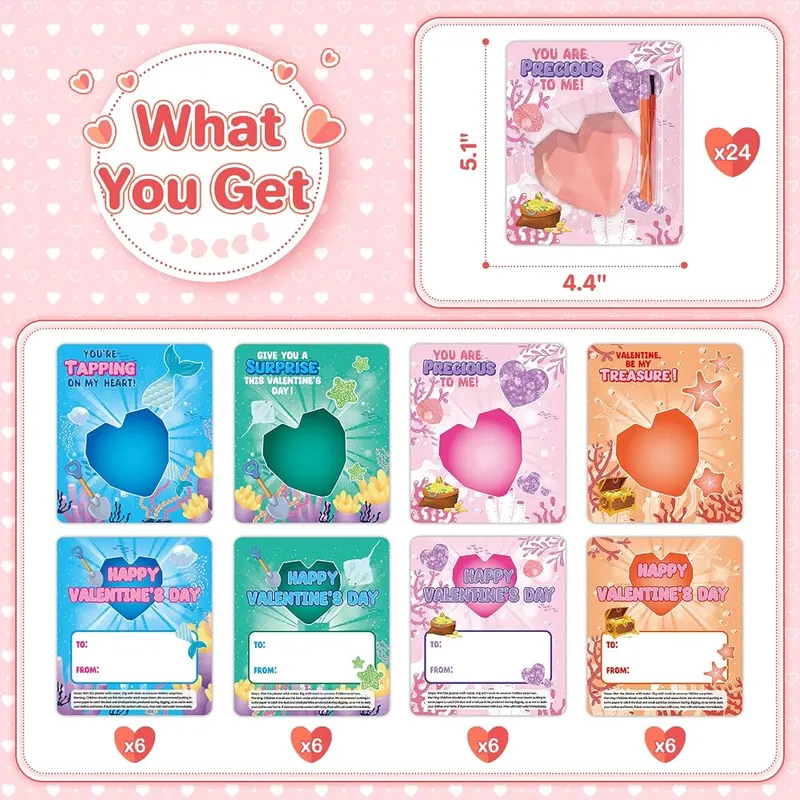 24 Valentine Cards with Plaster Dig Kits, view 2