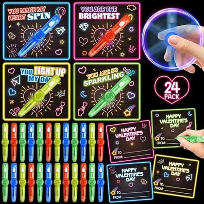 24 Valentine Cards with Spinner Pens, Arcade Cards