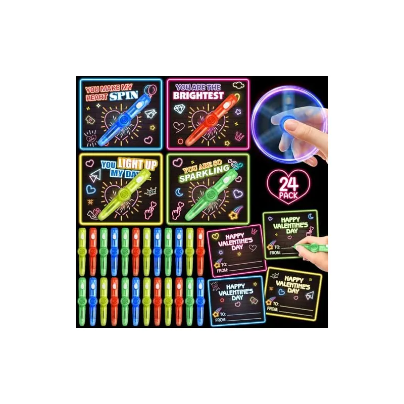 24 Valentine Cards with Spinner Pens, Arcade Cards