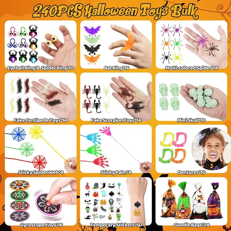 240-Piece Halloween Party Favor Assortment, view 3