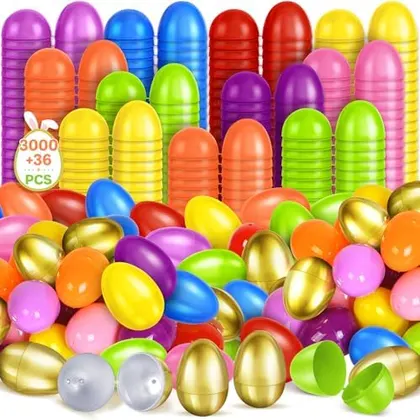 3,000 Plastic Easter Eggs plus 36 Golden Eggs