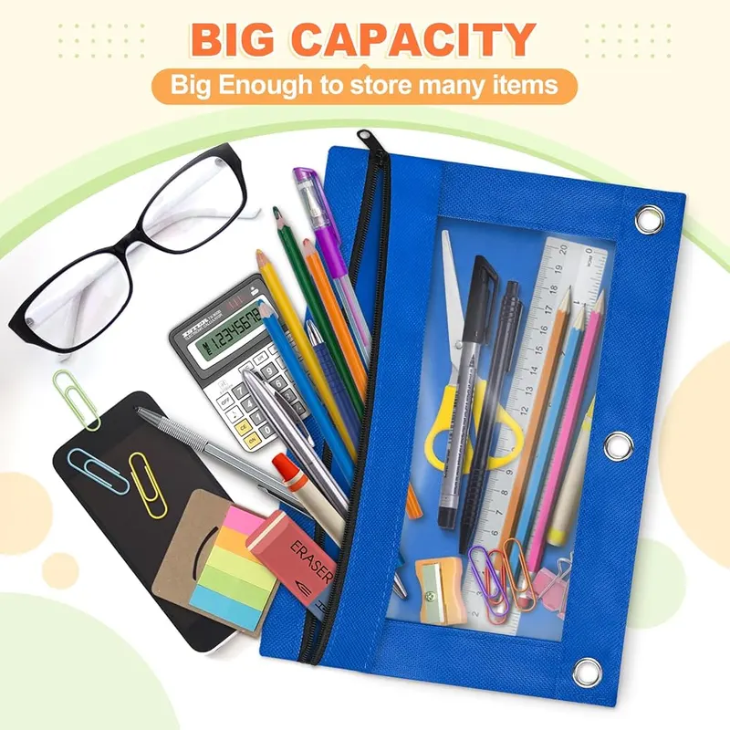 3-Ring Binder Pencil Pouch, Azure blue, view 2