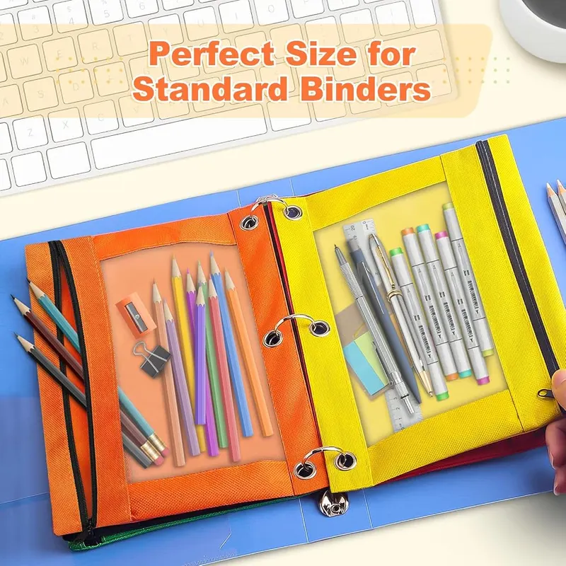 3-Ring Binder Pencil Pouch, Purple, view 3