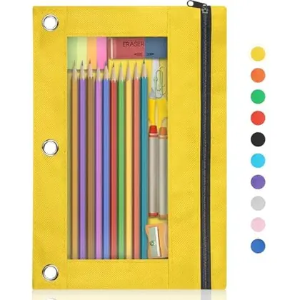 3-Ring Binder Pencil Pouch, Yellow