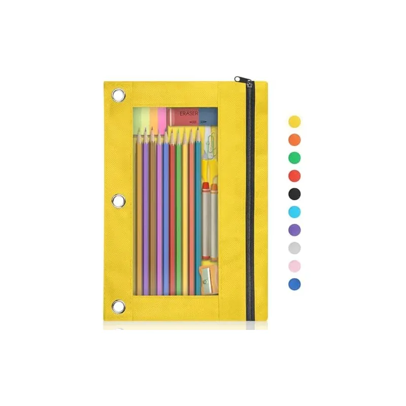 3-Ring Binder Pencil Pouch, Yellow