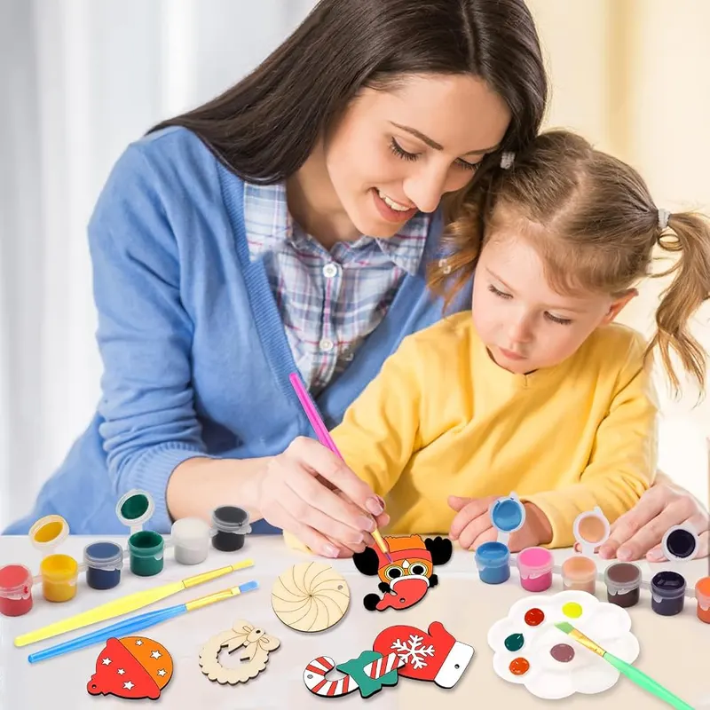 36 Wooden Christmas Ornaments Painting Kit, view 4