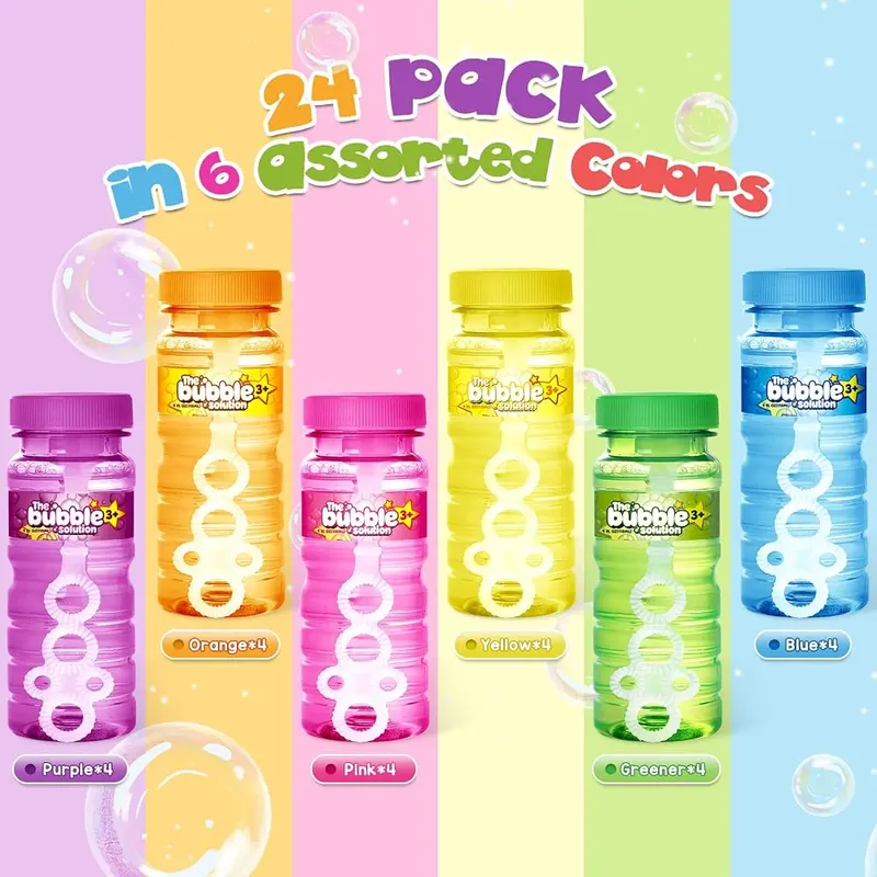 4 oz Bubble Bottles with Wands, 24 bottles, view 2
