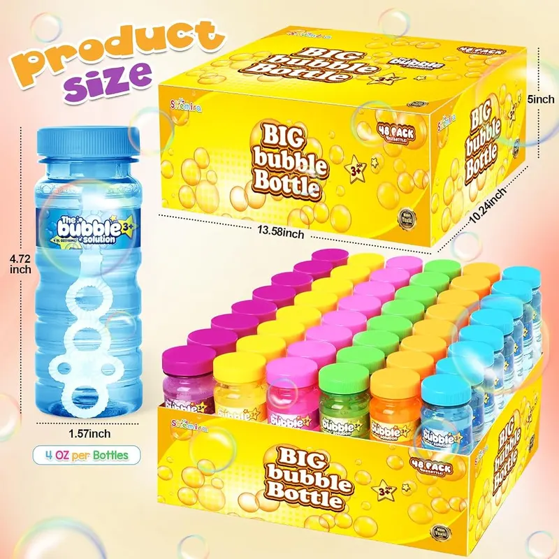 4 oz Bubble Bottles with Wands, 48 bottles, view 3