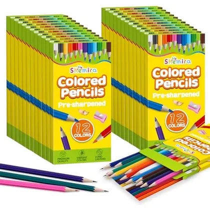 Bulk Colored Pencils for Classrooms, 144 pencils