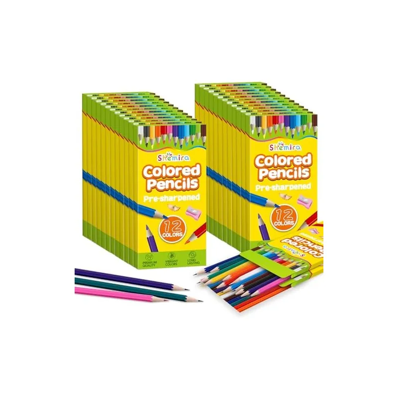 Bulk Colored Pencils for Classrooms, 144 pencils