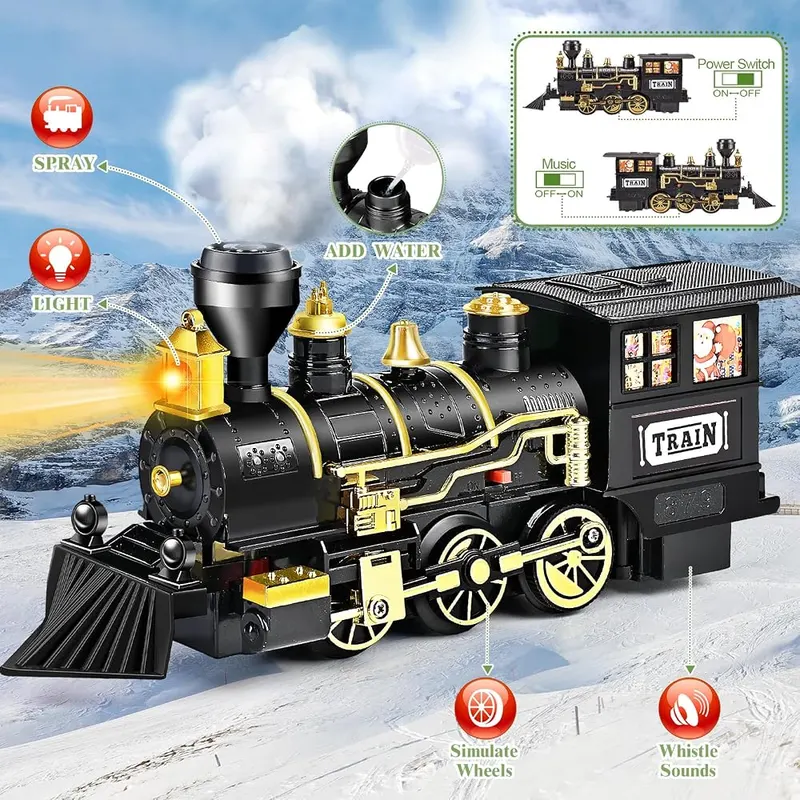 Christmas Steam Train Set, Carbon black, view 4