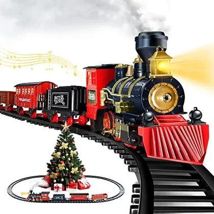 Christmas Steam Train Set, Red & black
