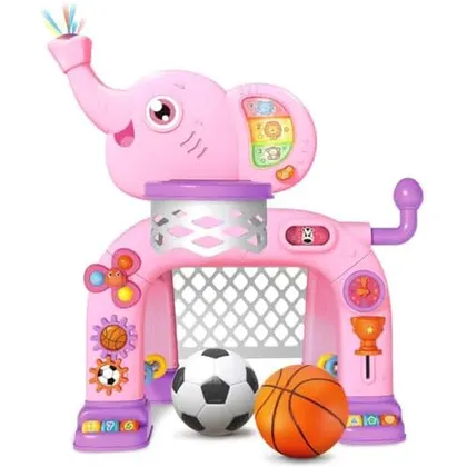 Elephant Basketball Hoop & Soccer Goal, Pink