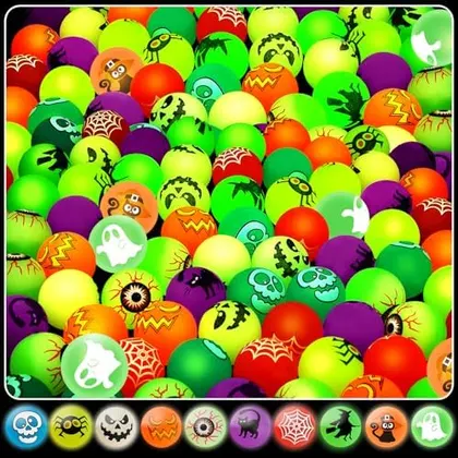Glow-in-the-Dark Halloween Bouncy Balls, 200 balls