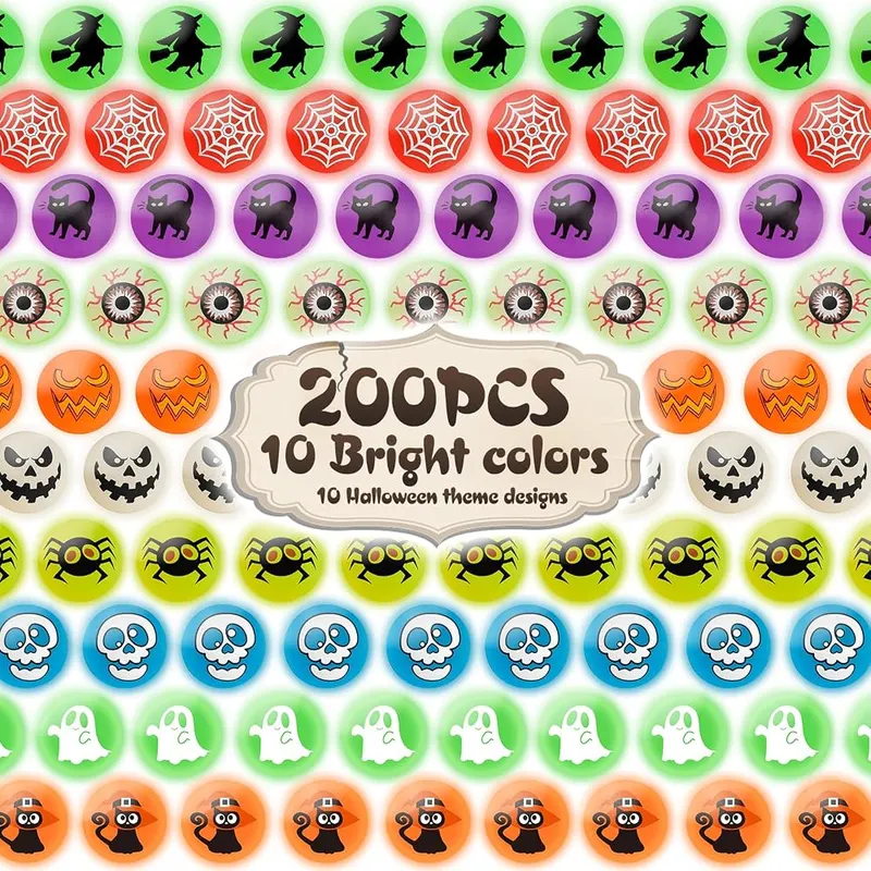 Glow-in-the-Dark Halloween Bouncy Balls, 200 balls, view 2