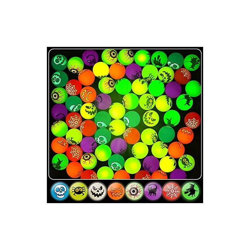 Glow-in-the-Dark Halloween Bouncy Balls, 64 balls