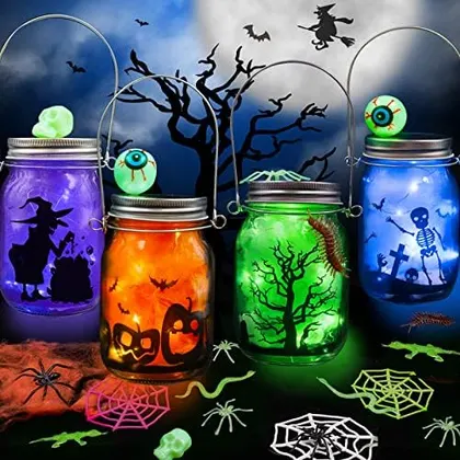 Halloween Lantern Jar Craft Kit, 4 jars