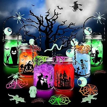 Halloween Lantern Jar Craft Kit, 6 jars