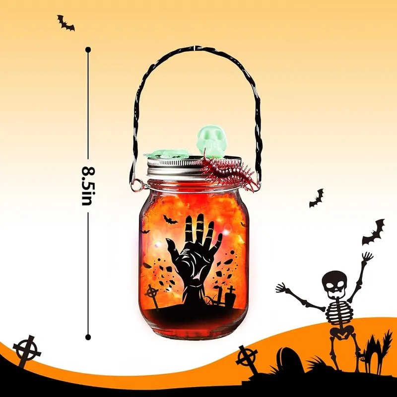 Halloween Lantern Jar Craft Kit, 8 jars, view 2
