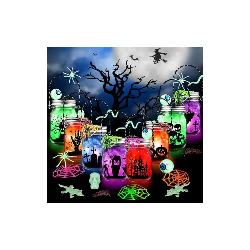 Halloween Lantern Jar Craft Kit, 8 jars