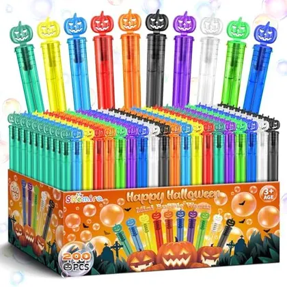 Halloween Pumpkin Mini Bubble Wands, 200 wands