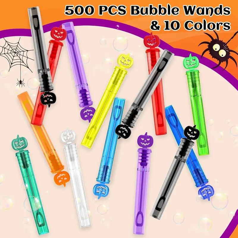Halloween Pumpkin Mini Bubble Wands, 500 wands, view 2