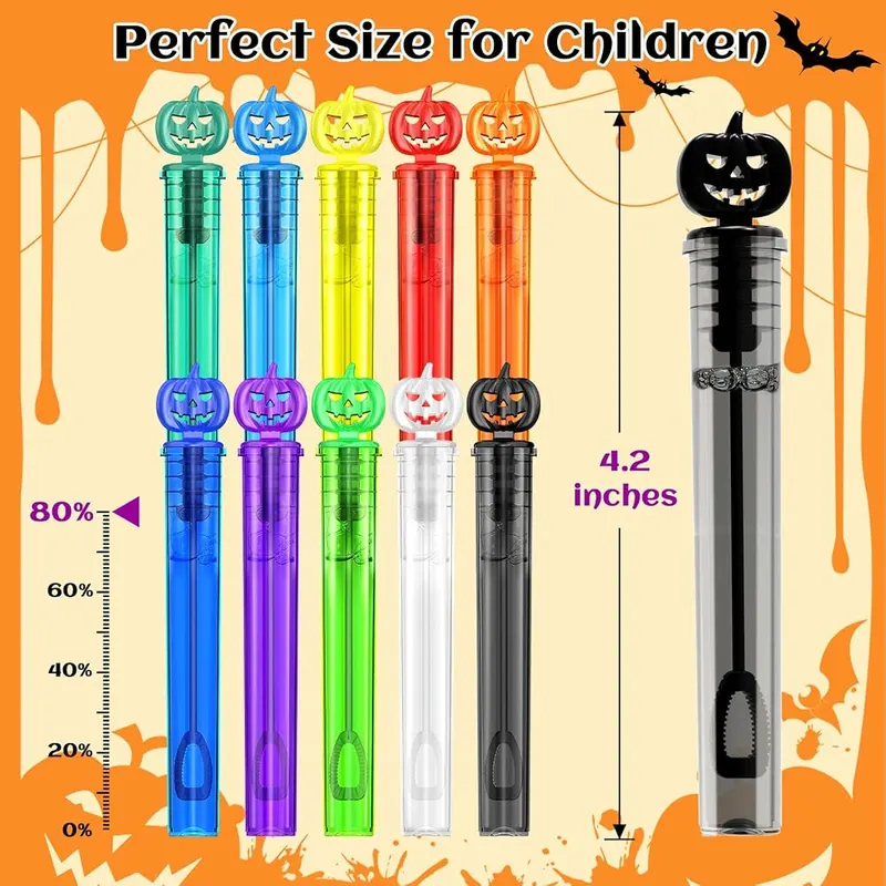 Halloween Pumpkin Mini Bubble Wands, 500 wands, view 3