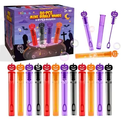 Halloween Pumpkin Mini Bubble Wands, 80 wands
