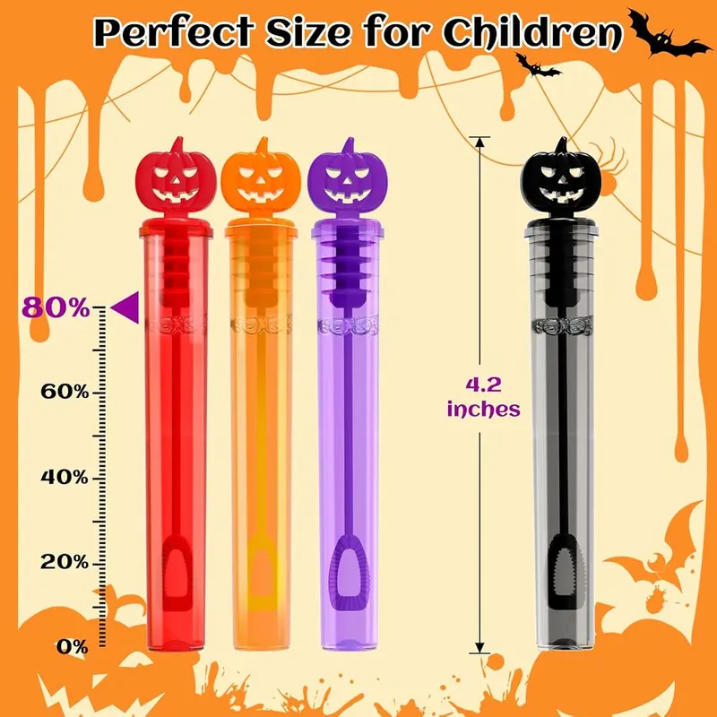 Halloween Pumpkin Mini Bubble Wands, 80 wands, view 2