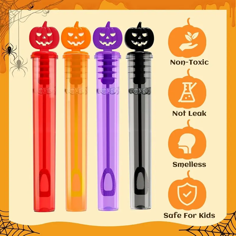 Halloween Pumpkin Mini Bubble Wands, 80 wands, view 3