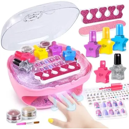 Kids Nail Polish Kit with Dryer, Pink
