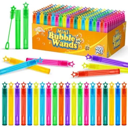 Mini Bubble Wands in 10 Colors, 400 wands