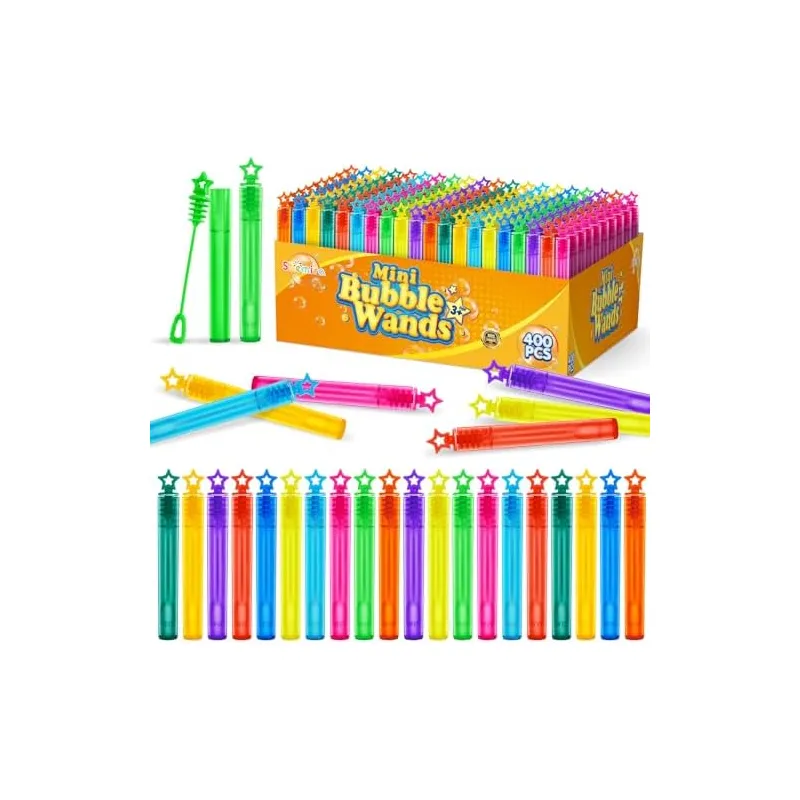 Mini Bubble Wands in 10 Colors, 400 wands