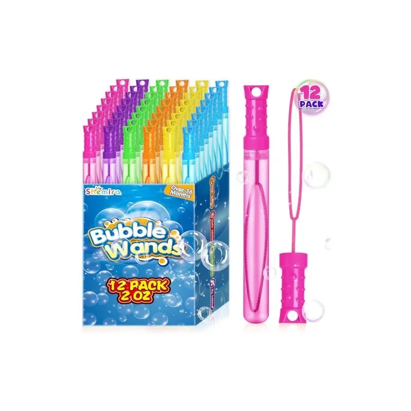 Neon Bubble Wands in 6 Colors, 12 pack