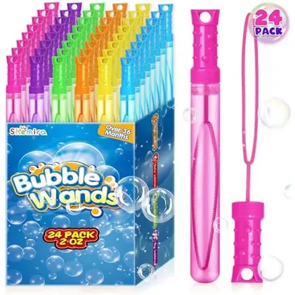Neon Bubble Wands in 6 Colors, 24 pack