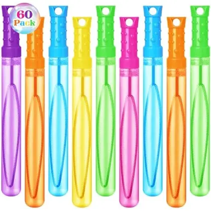 Neon Bubble Wands in 6 Colors, 60 pack