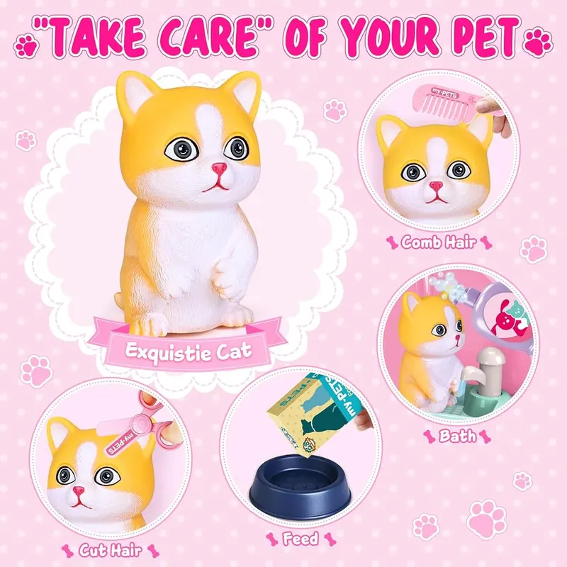 Pet Care Playset with Toy Cat & Carrier, view 2