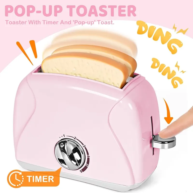 Play Kitchen Appliance Set, Pink, view 3